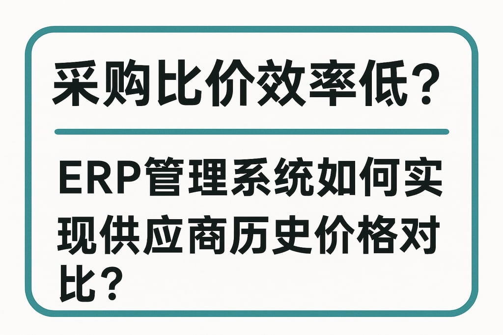 采购比价效率低？ERP 管理系统如何实现供应商历史价格对比？